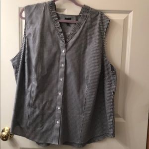Talbots button up sleeveless shirt.